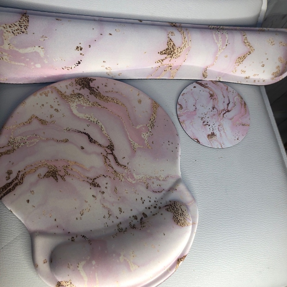 Marble Pink and Gold Desk Set